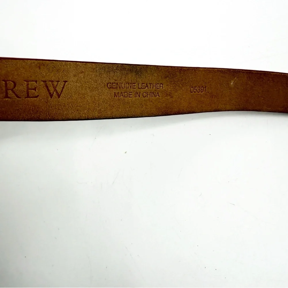 J.Crew Brown Leather Belt With Gold Accent and Buckle, size XS